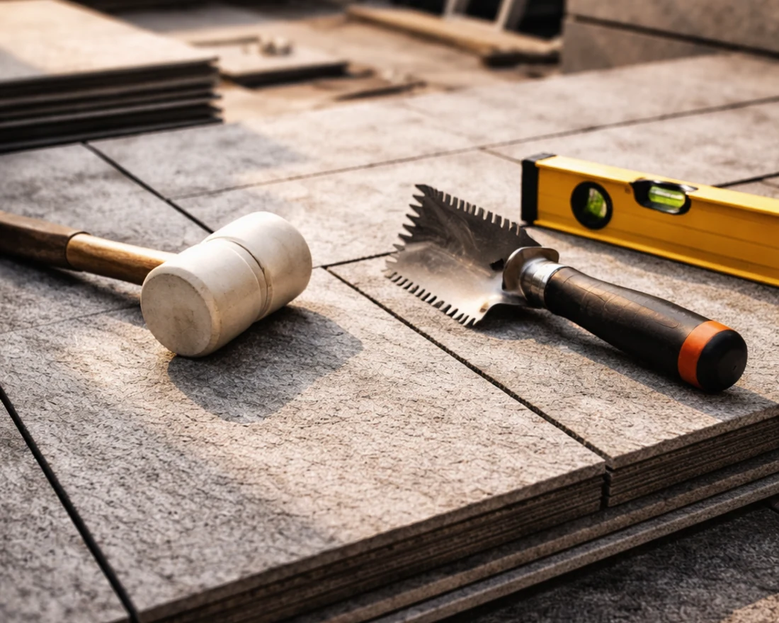 Détail d'outillage et de revêtement extérieur